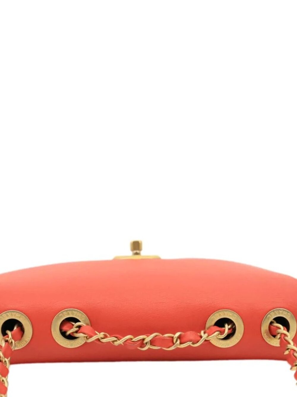 Chanel Multi Pouching Flap Quilted Calfskin Leather Crossbody Bag Orange - Picture 10 of 16